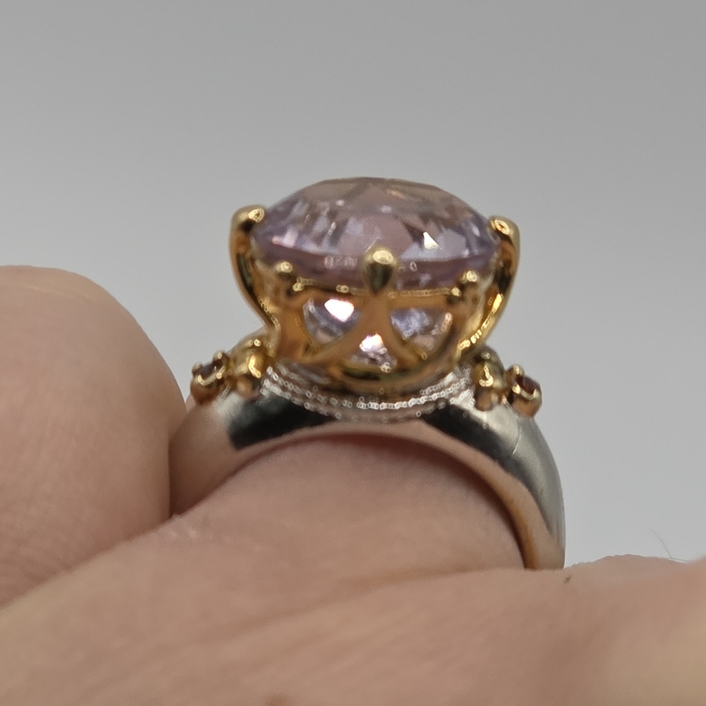 Victoria Wieck  Rose De France Amethyst And Garnet Ring - Picture 10 of 13